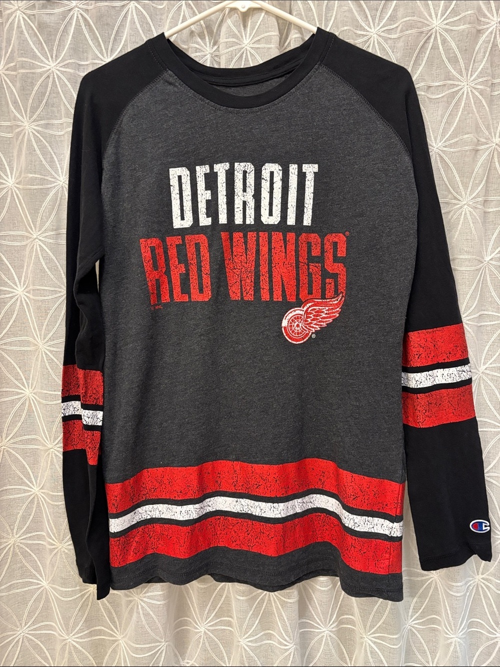 Champion Crewneck Long Sleeve Tee -Detroit Red Wings